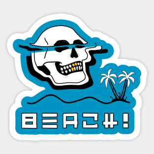 Beach Skull Ovni Sticker